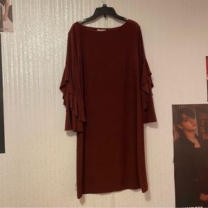 C Est 1946 Dresses | C Est 1946 Burgundy Dress with Ruffled Sleeves Size Small
